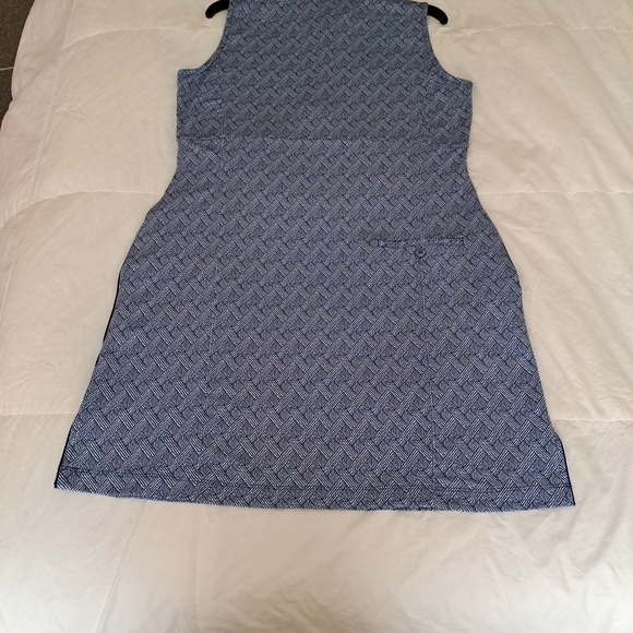 EP New York UPF+50 Sleeveless Blue Geometric 1/4 Zip Golf Dress Sz L EUC - Picture 9 of 11